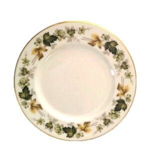 5 Royal Doulton Vintage Larchmont Fall Leaves Gilded Gold Rim 8 inch Plate